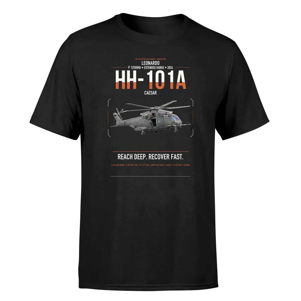 Leonardo HH-101A Caesar design on black t-shirt, single-side print