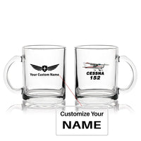 Thumbnail for The Cessna 152 Coffee & aviation design on coffee tea glass, heat-resistant glassware.