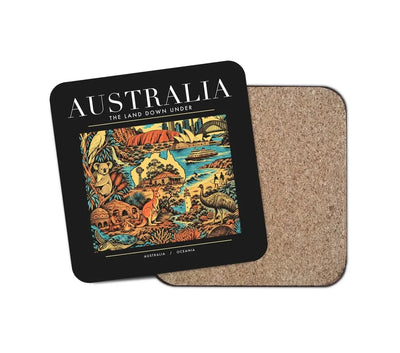 AUSTRALIA - Poster - Coaster - Black