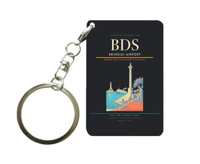 Brindisi Airport (BDS) design on black key chain