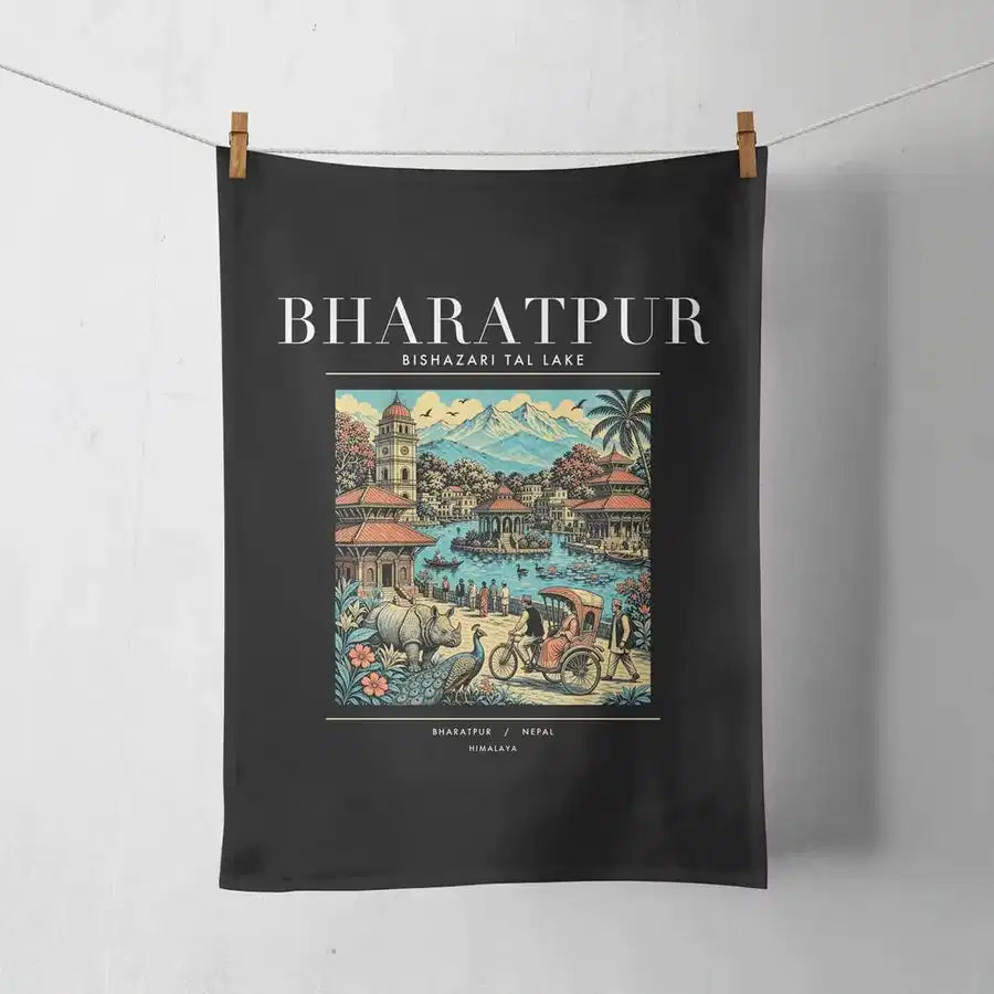 BHARATPUR - Poster - Towel - Black
