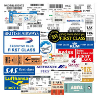 Thumbnail for 30 Pieces Boarding pass Airline ticket Stickers (Mixed) aviation design sticker in weather-resistant vinyl.