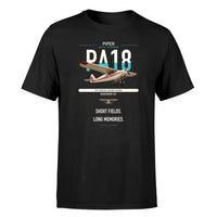 Thumbnail for Piper PA-18 Super Cub design on black t-shirt, single-side print