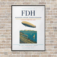 Thumbnail for Bodensee-Airport Friedrichshafen FDH vertical canvas print - framed - white background