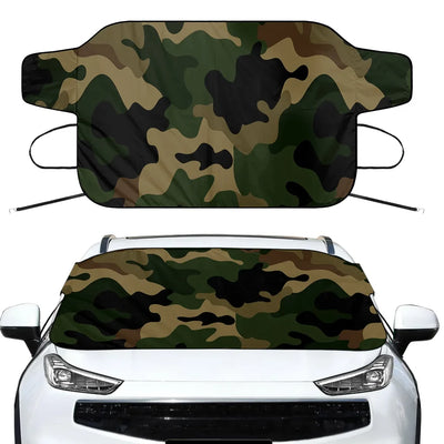 Military Camouflage Army Green Car aviation design on car windshield cover.