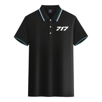 Thumbnail for Boeing 717 Flat Text aviation design printed on soft cotton stylish polo shirt.