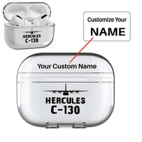 Thumbnail for Military Transport Airplane C 130 AirPods Pro transparent case - Normal + Name
