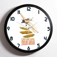 Thumbnail for Low And Level Fields Ahead design on white framed wall clock