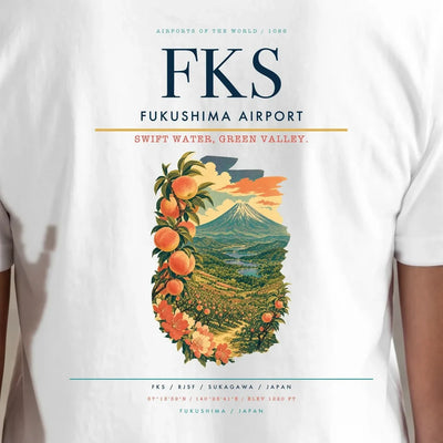 Fukushima Airport (FKS) double-side t-shirt design close-up cover