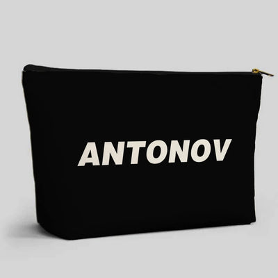 Antonov & Text aviation zipper pouch in durable polyester.