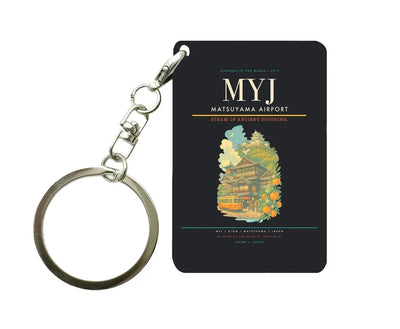 Matsuyama Airport (MYJ) design on black key chain