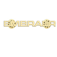 Thumbnail for Embraer & Text aviation hollow pin in polished alloy.