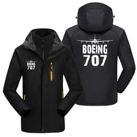 Thumbnail for Boeing 707 & Plane aviation design printed on heavyweight insulated shell with snow cuffs thick ski jacket.