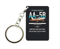 Thumbnail for Grumman American AA-5B Tiger design on black designed key chain, double-side print