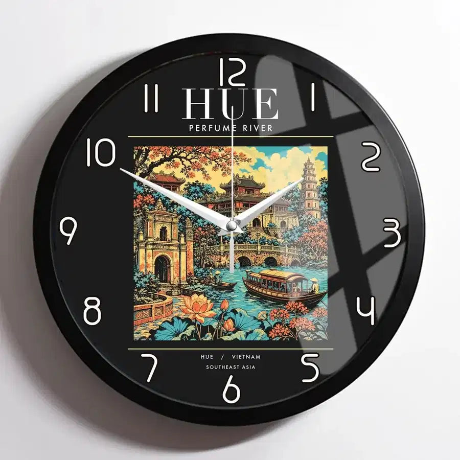 HUE - Poster - Wall Clock Framed - Black