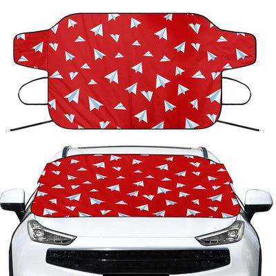 Paper Airplanes (Red) Car aviation design on car windshield cover.