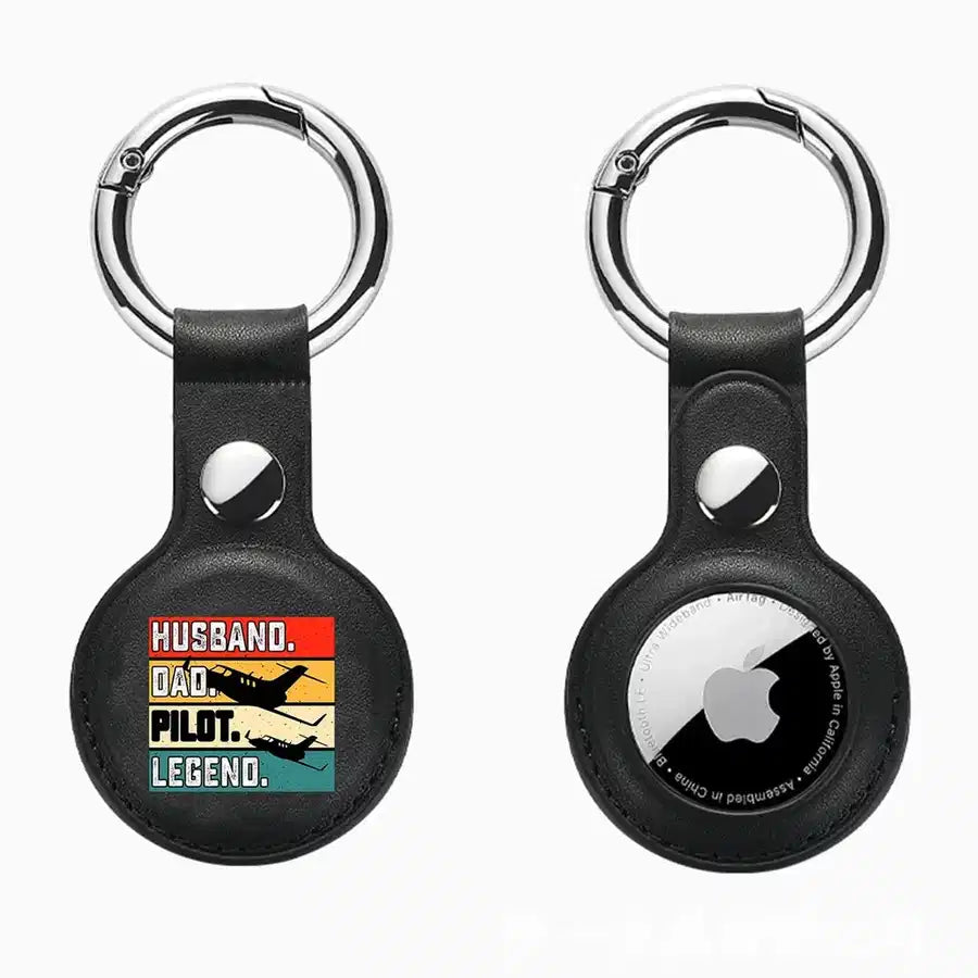 Husband & Dad & Pilot & Legend aviation print AirTag case, fits AirTag.