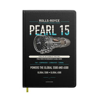 Thumbnail for PEARL 15 design on black notebook
