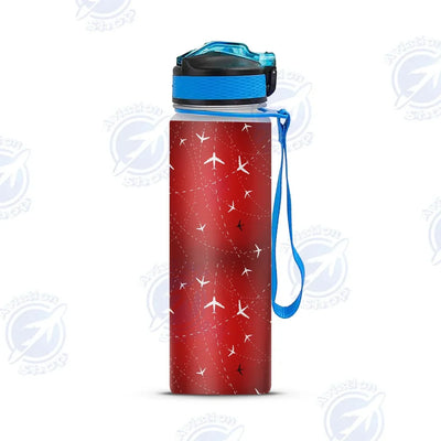 Travelling with Aircraft (Red) Sports aviation design on sport kettle, insulated bottle with sport spout.