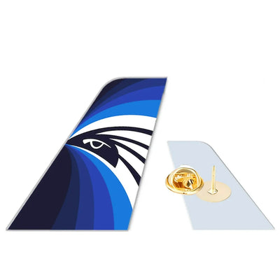 Egyptair Airlines aviation design tail-shape badge pin in polished alloy.