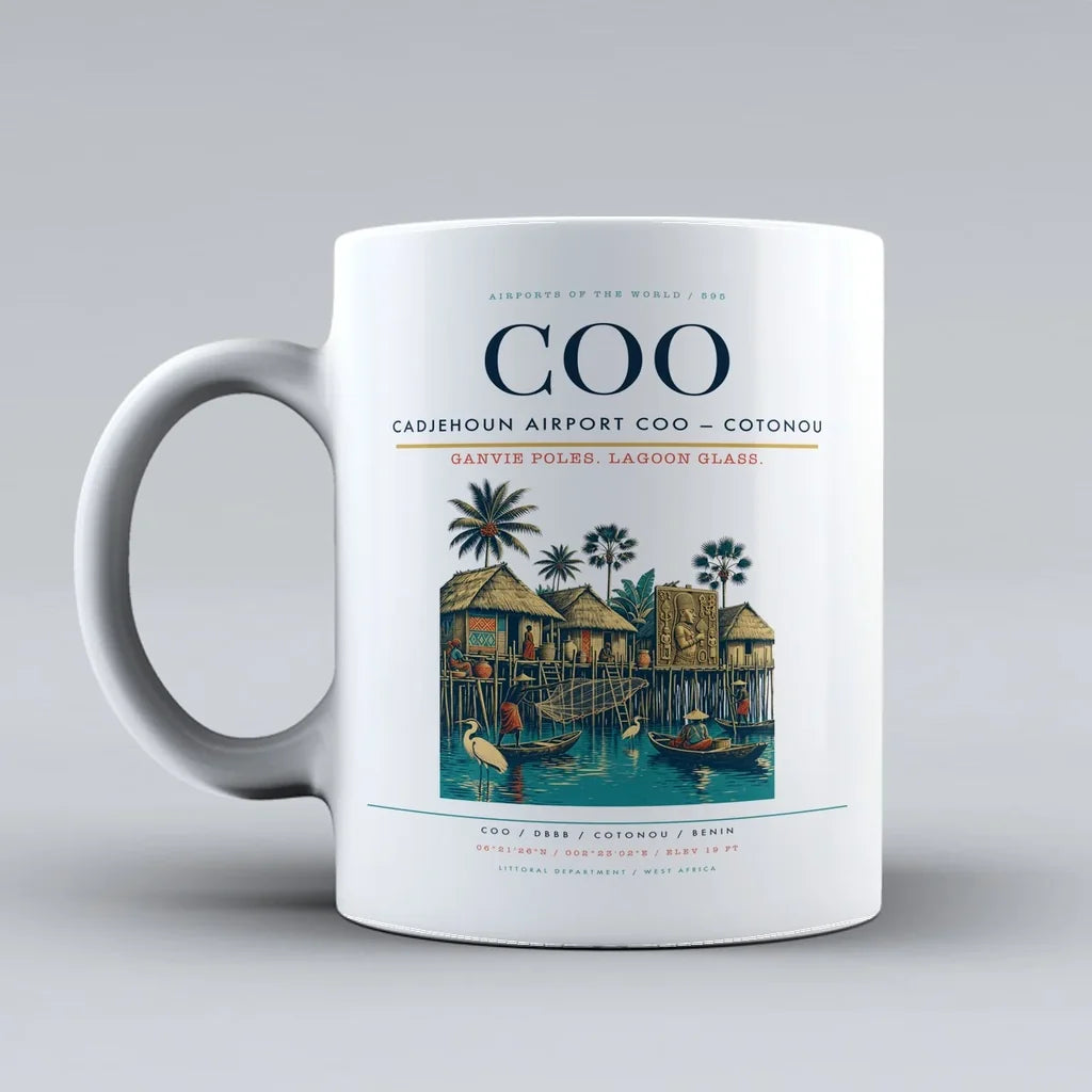 Airport COO — Cotonou Mug design on white cadjehoun