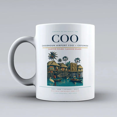 Airport COO — Cotonou Mug design on white cadjehoun