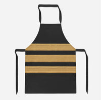 Thumbnail for Pilot Epaulette 3 Lines aviation design on durable cotton blend kitchen apron.