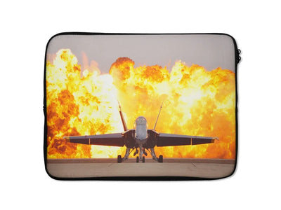 Face to Face with Air Force Jet & Flames Laptop & aviation print laptop & tablet case, fits laptop or tablet.