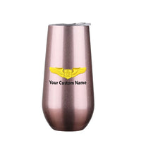Thumbnail for Custom Name (Special US Air Force) 6oz Egg aviation design on 6oz egg cup, compact 6oz ceramic.