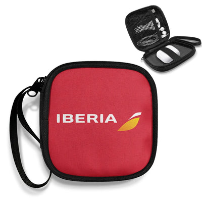 Iberia Airlines Portable aviation design portable headphone bag, padded polyester construction.