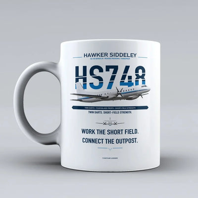 Siddeley HS 748 Series 2A Mug design on white hawker