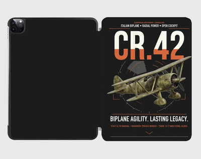 Fiat CR.42 Falco design on black ipad tablet case
