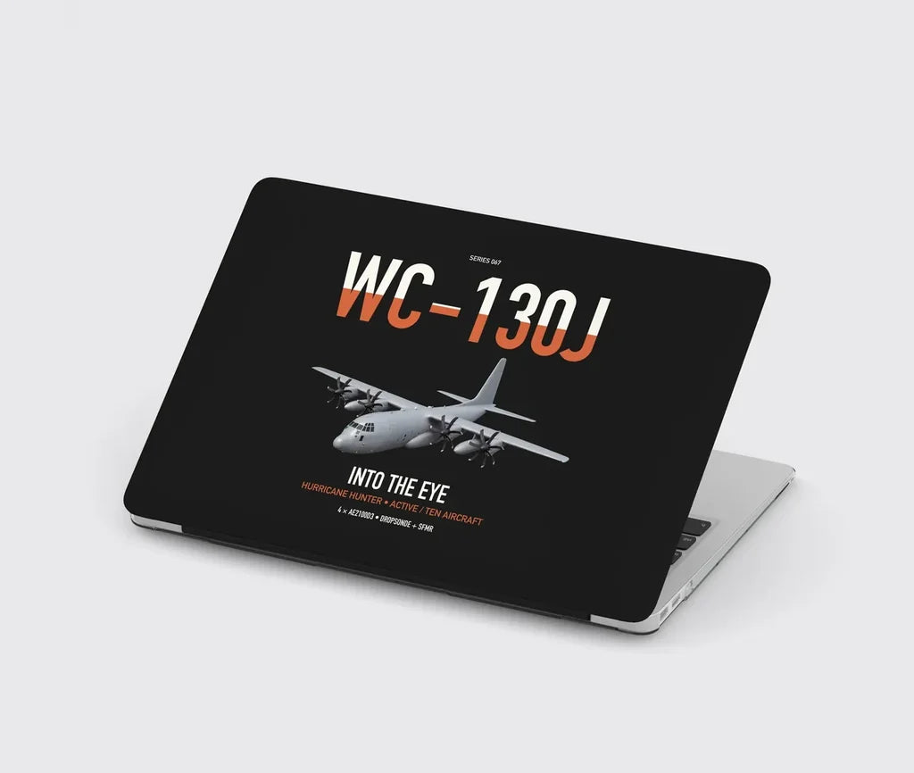 WC-130J Hurricane Hunter design on black MacBook case