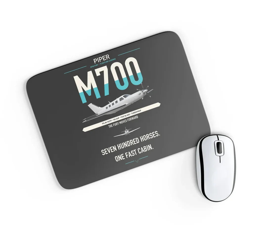 Piper M700 Fury design on black rectangle mouse pad