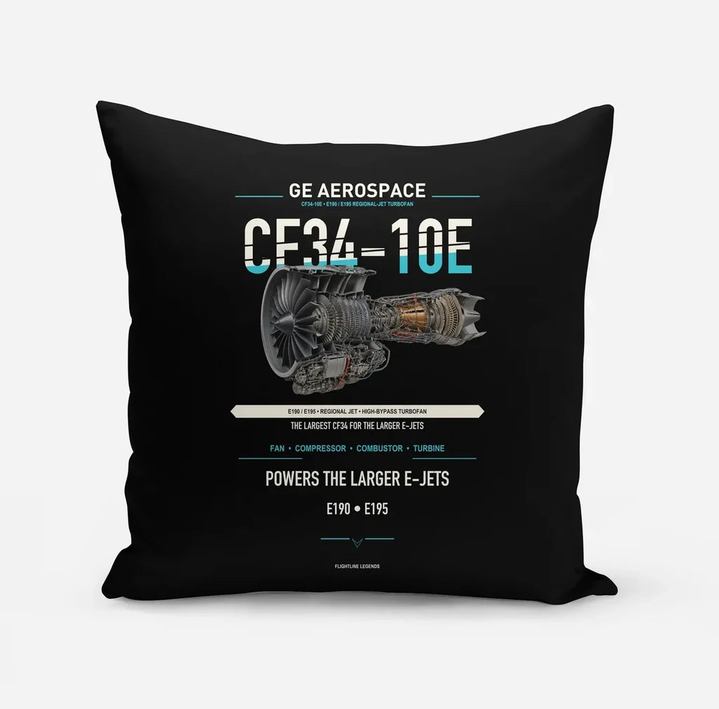 CF34-10E design on black pillow