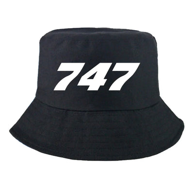 Boeing 747 Flat Text Summer aviation embroidery on breathable cotton summer hat.