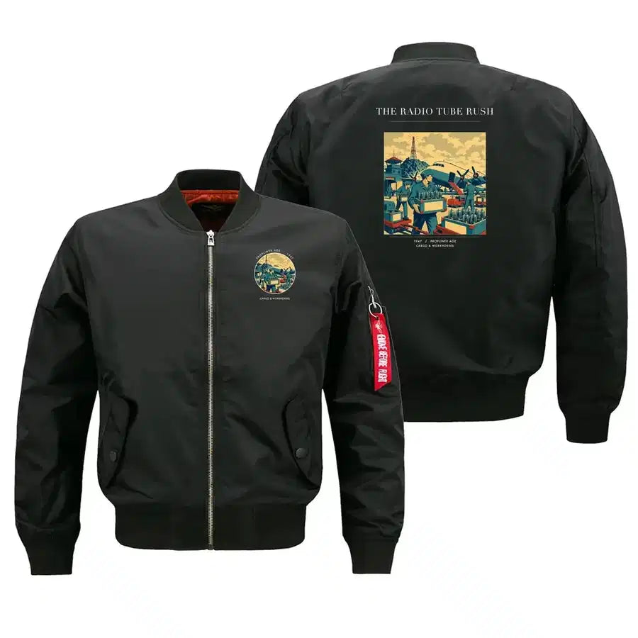 VINTAGE G4414 - The Radio Tube Rush - Bomber Jacket design on black