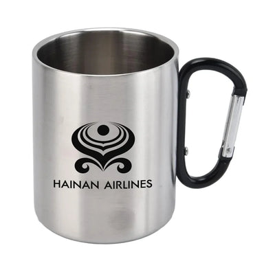 Hainan Airlines aviation design on outdoor mug, durable insulated construction.