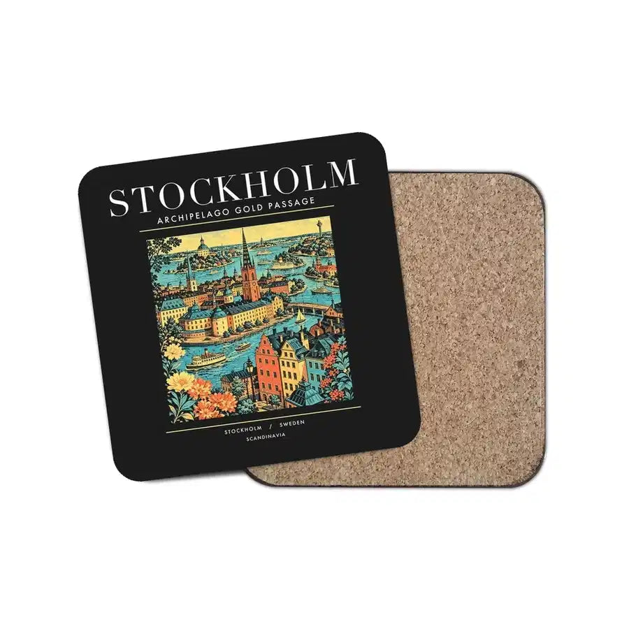 STOCKHOLM - Poster - Coaster - Black