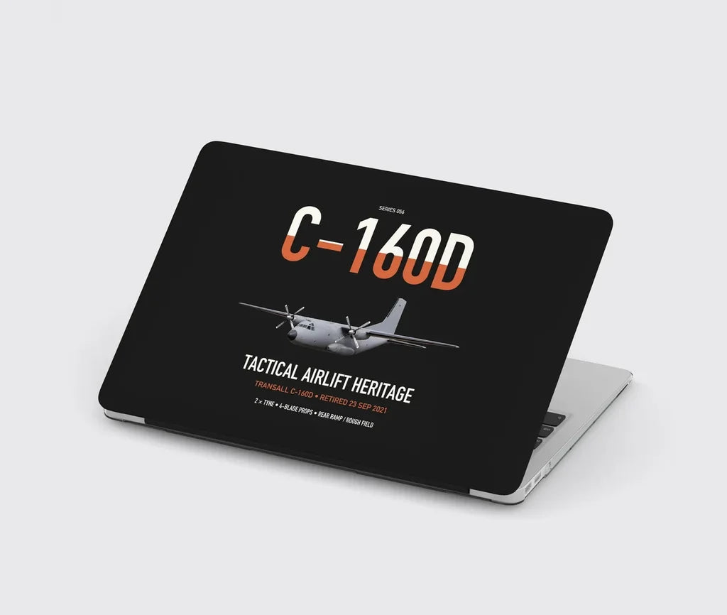 Transall C-160D design on black MacBook case