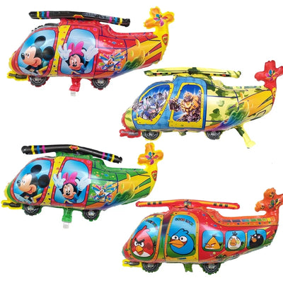 Cartoon Style Helicopter Shape aviation design airplane balloon, durable latex.