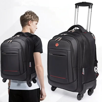 Pilot Trolley Backpack — Waterproof, Large Capacity