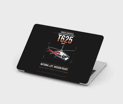 Turkish Aerospace T625 Gökbey design on black MacBook case