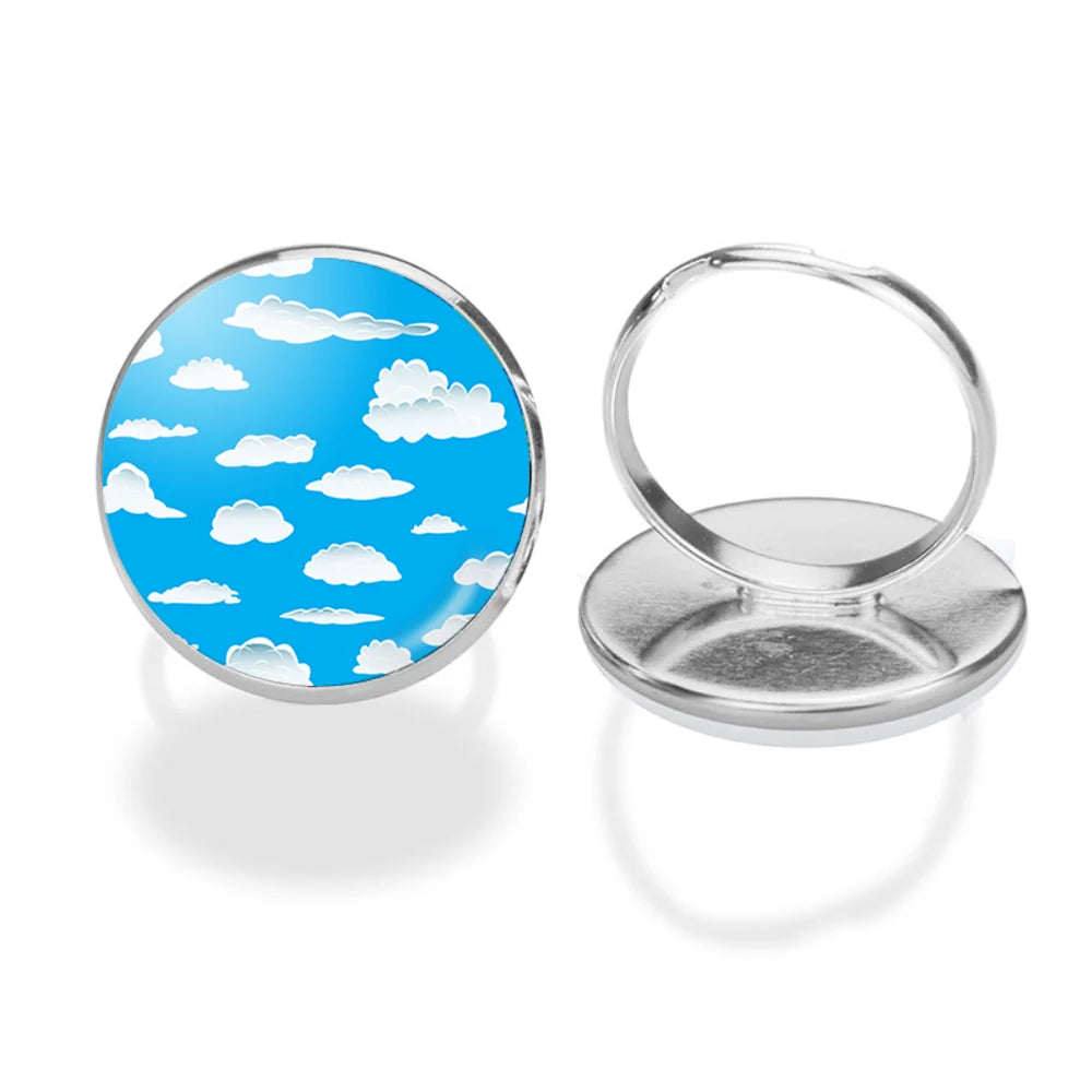 Amazing Clouds aviation ring in stainless steel.