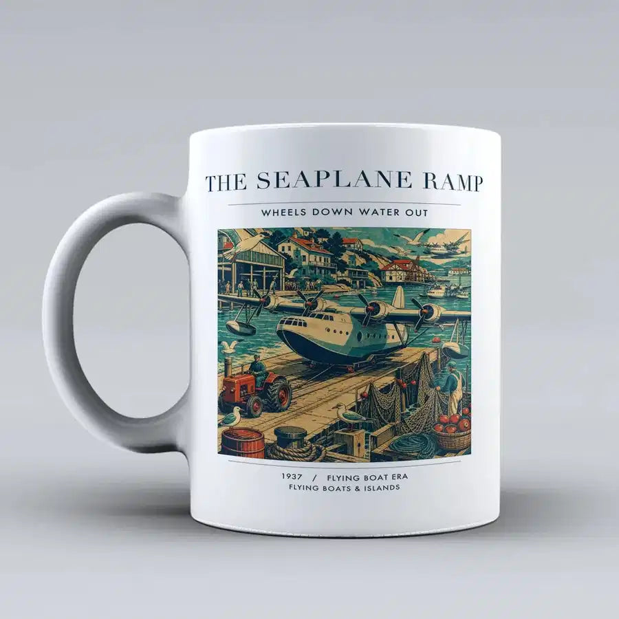 VINTAGE G4068 - The Seaplane Ramp - Ceramic Mug design on white