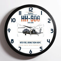 Thumbnail for Sikorsky HH-60G Pave Hawk design on white framed wall clock