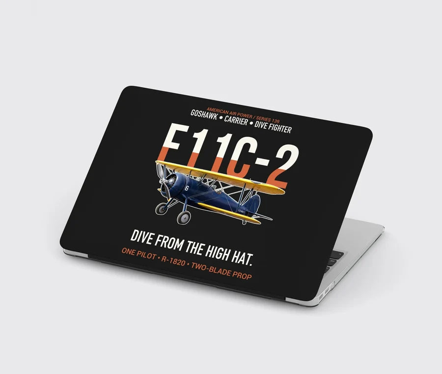 F11C-2 Goshawk Dive from the High Hat design on black MacBook case