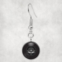 Thumbnail for Side view of Airplane Instruments-Turn Coordinator aviation earrings in hypoallergenic alloy, polished finish.