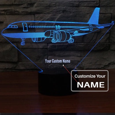 Very Detailed Airbus A320 aviation themed 3D night lamp, premium acrylic with LED.