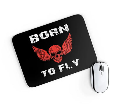 Born To Fly SKELETON aviation design on neoprene with anti-slip base mouse pad.